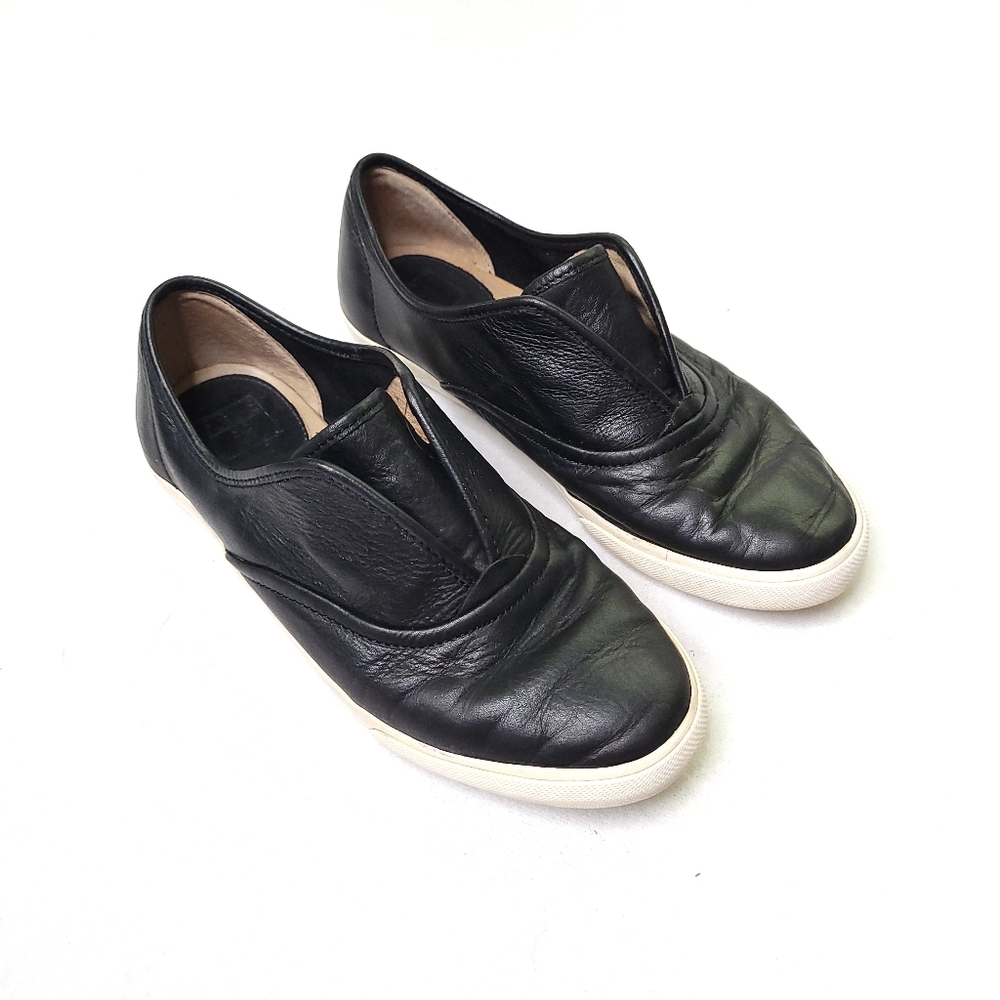 Frye black leather sneakers boat shoes